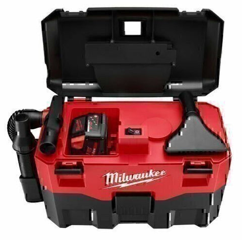 Milwaukee M18 2 Gal. 18-Volt Lithium-ion Cordless Wet/Dry Vacuum (Tool-Only), 2.8 Amp Motor, Lightweight, Tool-Box Style for Effortless Transport and Storage