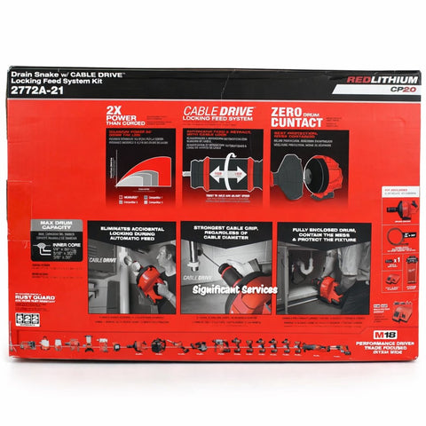Milwaukee 2772A-21 18-Volt Cordless Fuel Drain Snake with Cable Drive Kit
