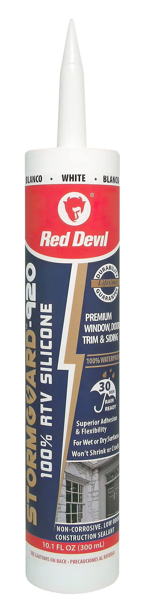 Red Devil 0780 StormGuard 920 100% RTV Silicone Window Door Sealant Water-Res...