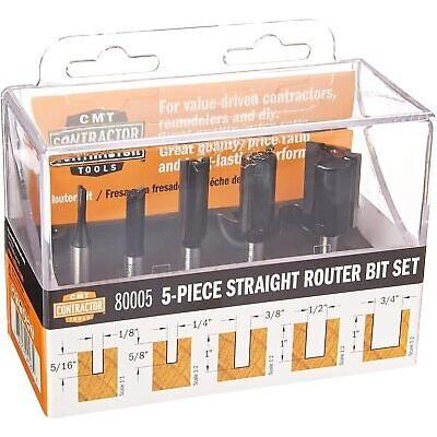 CMT 80005 5Piece Straight Router Bit Set 1/4" Shank