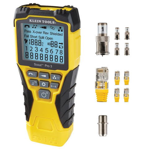 Klein Tools VDV501-851 Cable Tester Kit Scout Pro 3 Ethernet Data Coax Phone