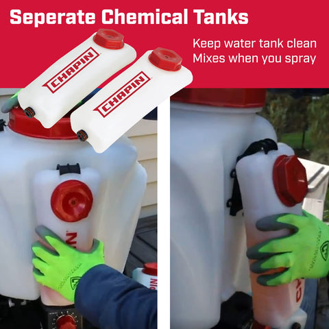 Chapin 63950 4 Gal Backpack Sprayers Mix on Exit Separate Water and Chemical Tan