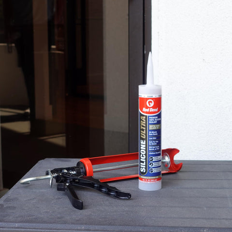 Red Devil 0787 StormGuard 920 100% RTV Silicone Window and Door Sealant, A Water-Resistant Adhesive for Interior and Exterior Use, 10.1 oz. Tube, Clear, 12-Pack