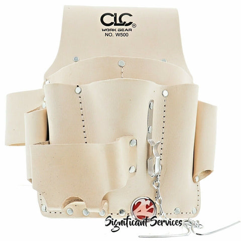 CLC Custom Leathercraft W500 Electrician's Tool Pouch, Heavy Duty, 8-Pocket, Tan