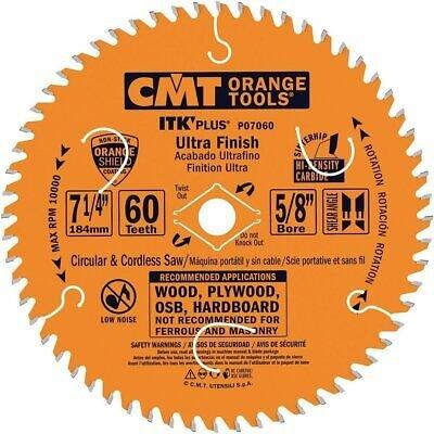CMT P07060 ITK Plus Ultra Finish Saw Blade, 7-1/4 x 60 Teeth, 10° ATB+Shear...