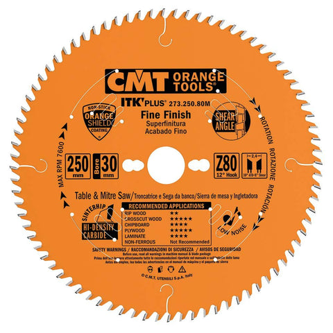 CMT Orange Tools 273.160.56H ITK Plus FINE Finish Saw Blade HW...