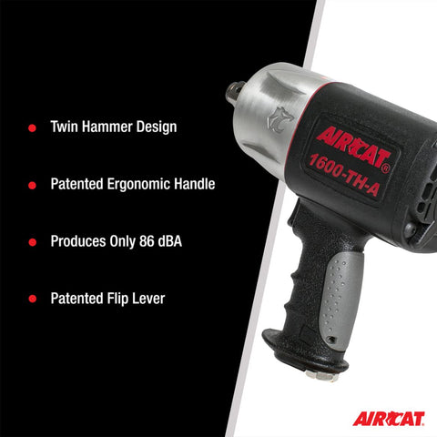 AIRCAT 1600-TH-A 3/4" Composite Impact Wrench, 1,400 ft-lb Max Torque