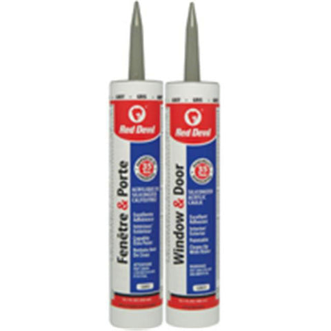 Red Devil 084650 84650 window door siliconized acrylic caulk 10.1 oz gray