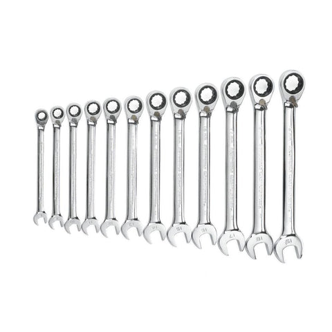 GEARWRENCH 12 Pc. 12 Pt. Reversible Ratcheting Combination Wrench Set, Metric - 9620N