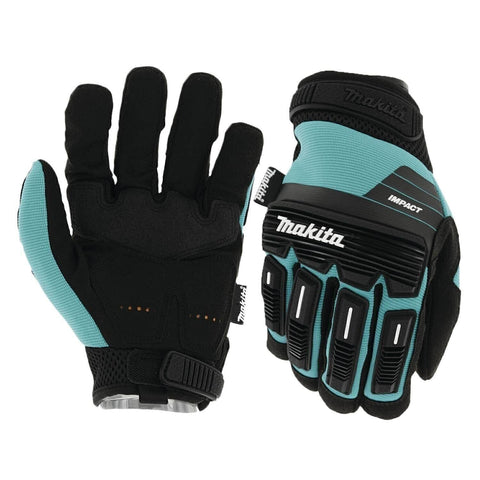 Makita T-04254 Advanced Impact Demolition Gloves Large, Teal/Black