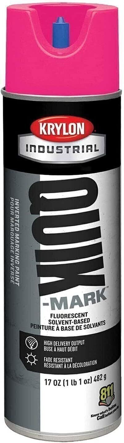 Krylon Industrial Quik-Mark SB Inverted Marking Paint Fluoro Hot Pink A03622007