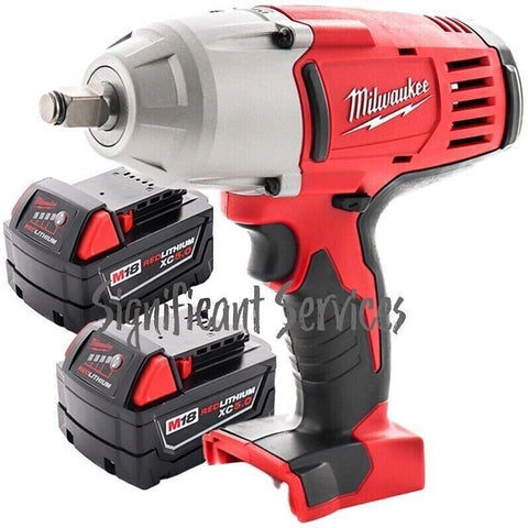 Milwaukee M18 2663-20 18V Cordless 1/2" High Torque Impact Wrench 5 Ah Batteries