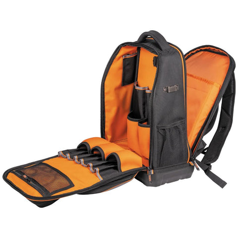Klein Tools 62805BPTECH 28-Pocket Laptop Backpack Tool Bag, Tradesman Pro Extra-Large Tech Tool Backpack with Molded Bottom, Charging Port