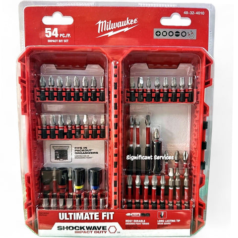 Milwaukee 48-32-4010 Shockwaze 54 Pc. Piece Driver Bit Set 1/4" Hex Shank Size