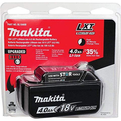 Makita BL1840B 18V 4.0Ah Li-Ion Battery Genuine OEM Fast Charge LXT Tool Power