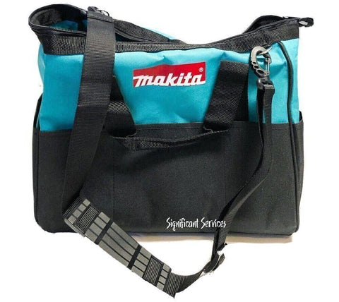 MAKITA Contractor Tool Bag Storage Case Outside Pockets 14" x 11" x 9" Strap
