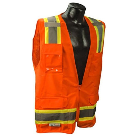 Radians SV6O3X Two Tone Surveyor Class 2 Safety Vest, 3X-Large, Orange