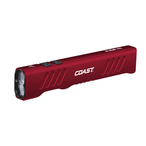 Coast Slayer 1150 Lumen USB-C Rechargeable LED Flashlight with Spot/Flood, Memory Mode and Pocket Clip, RED
