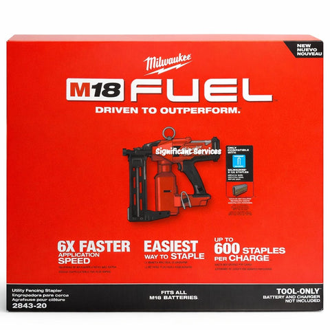 Milwaukee 2843-20 M18 18V FUEL Utility Fencing Stapler Cordless Nailer Tool Only