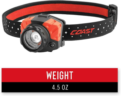 Coast 21328 FL85 615 Lumen Dual Color Pure Beam Focusing LED Headlamp