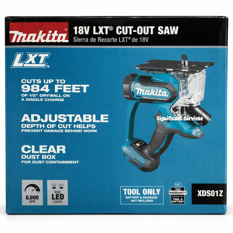 Makita XDS01Z 18V LXT Lithium-Ion Cordless Drywall Cut-Out Saw Tool Only