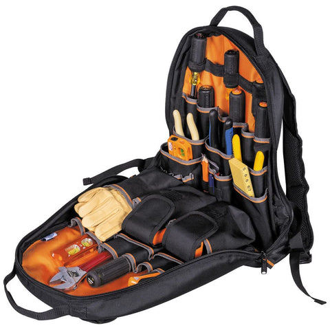 Klein Tools 55475 Tool Bag Backpack, Heavy Duty Tradesman Pro Organizer with 35 Pockets for Hand Tools and Gear