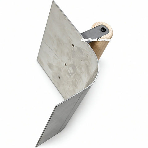Kraft Tool CF197 Concrete Curb Edger 6 x 5 in, 1-1/2 in Radius, Wood Handle