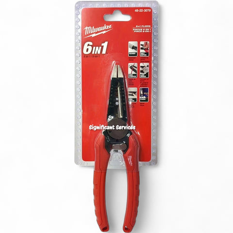Milwaukee 48-22-3079 6-In-One Combination Wire Stripping and Reaming Pliers f...