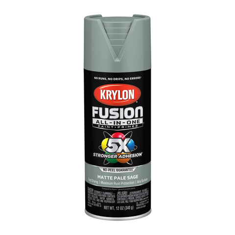 Krylon Fusion All-In-One Adhesive Spray Paint for Indoor/Outdoor Use, 12 oz, Pale Sage