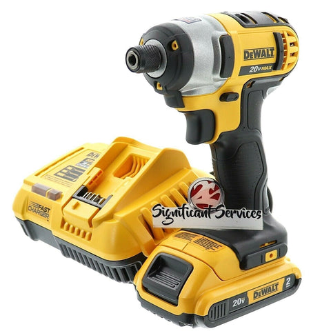 NEW DeWALT DCF885 20V 20 Volt Max 2.0 Ah Li-Ion 1/4" Impact Drill Driver Kit