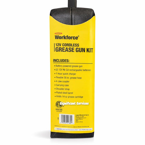 FLEXZILLA L1380 Workforce 12V Cordless Grease Gun Kit Two Ni-Cd Batteries