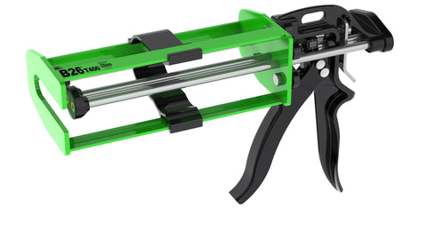 Albion Engineering Company B26T400 400 Series B-Line Manual Multi-Component Cartridge Epoxy Adhesive Gun, 1:1 Ratio (200 x 200 ml) & 2:1 Ratio (200 x 100 ml), Black/Green