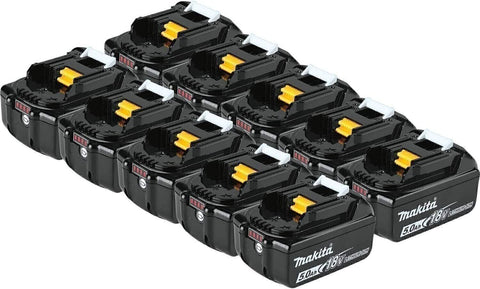 Makita BL1850B-10 18V LXT Lithium-Ion 5.0Ah Battery Pack 10 Pk