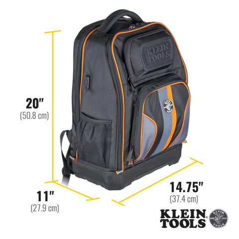 Klein 62805BPTECH Tool Backpack 28-Pocket Laptop Bag Tradesman Molded Bottom