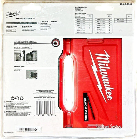Milwaukee 48-89-2801 21-Piece Thunderbolt Black Oxide Drill Bit Set