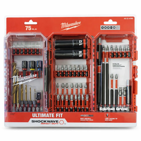 Milwaukee 48-32-4098 Shockwave 75 Pc Drill Drive Bit Set 1/4" Hex Shank PACKOUT