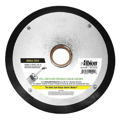 Albion Engineering 504-G01 Threaded Follow Plate for 2 Gallon Pail
