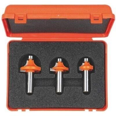 CMT 838.501.11 3-Piece Roundover Bit Set, 1/2-Inch Shank, Carbide-Tipped