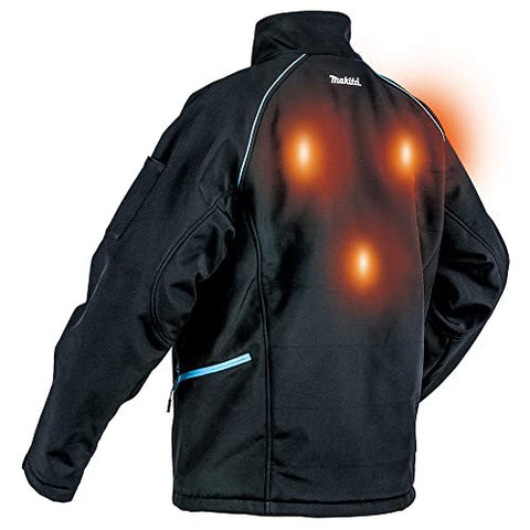 Makita DCJ205ZL 18V LXT Heated Jacket, Only (Black, L), Large