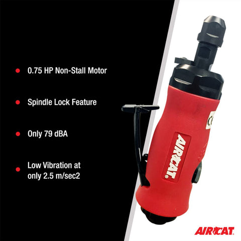 AIRCAT 6285 .75 HP Straight Pneumatic Die Grinder with Spindle Lock, 23,000 RPM