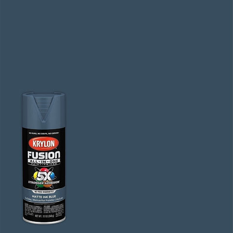 Krylon Fusion All-In-One Adhesive Spray Paint for Indoor/Outdoor Use, 12 oz, Ink Blue