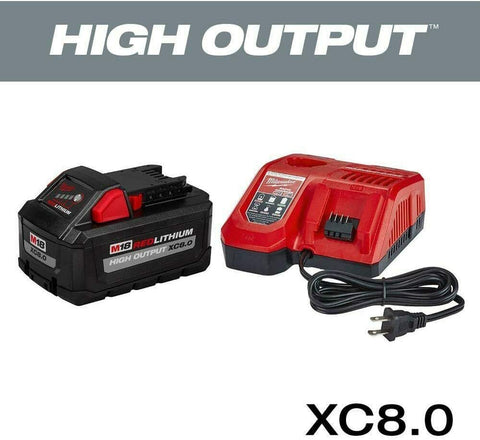Milwaukee 48-59-1880 Xc 8.0Ah Li-Ion High Output Battery Charger Starter Kit