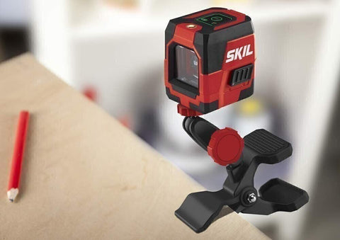 SKIL LL9324G-01 Green Cross Line Laser Level Horizontal Self Leveling Clamp