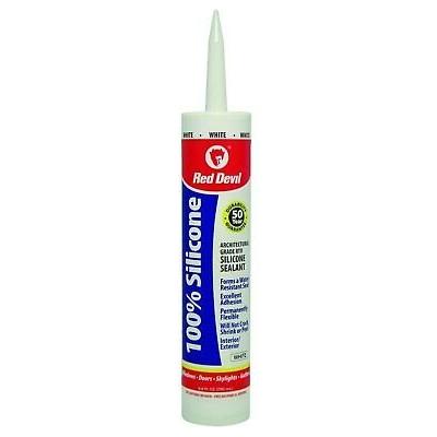 Red Devil 0816 Architectural Grade 100% Silicone Sealant, White, 9.8 oz 12 PACK
