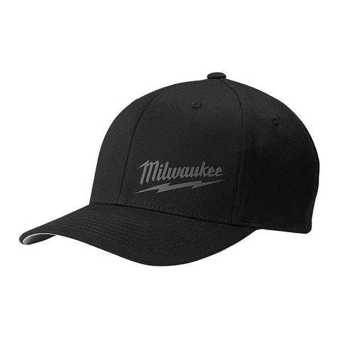 Milwaukee Black Custom Fitted Hat 63% Polyester 34% Cotton 3% Spandex