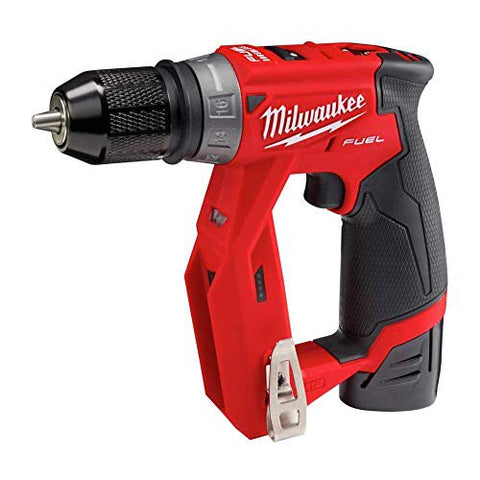 Milwaukee 2505-22 M12 Fuel Installation Drill/Driver Kit, Compact, Forward/Reverse Switch, Keyless Chuck, LED Light, Variable Speed