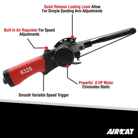 AIRCAT 6325 1/2" x 18" Belt Sander 18,000 RPM, .6 HP Non-Stall Motor