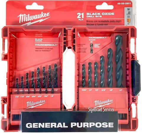 Milwaukee 48-89-2801 21-Piece Thunderbolt Black Oxide Drill Bit Set