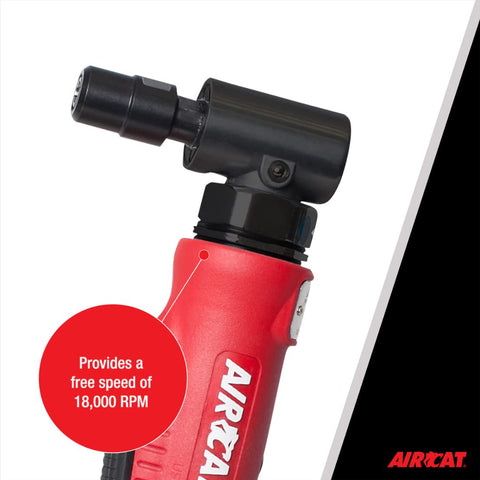 AIRCAT 6255 .4 HP Composite Right Angle Pneumatic Die Grinder, 18,000 RPM