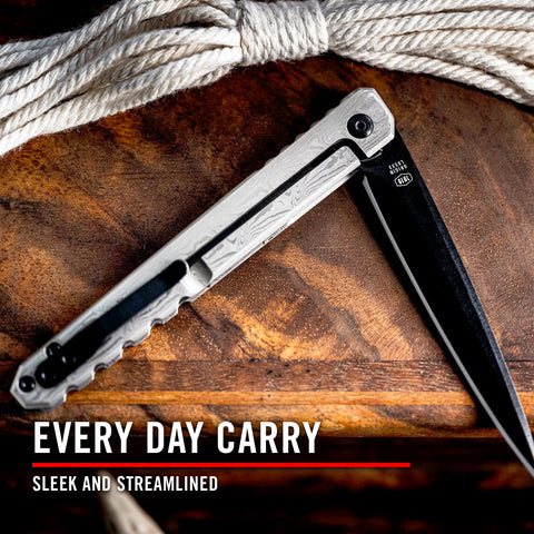 Coast LX533 Origin Gentleman's EDC Folding Pocket Knife Damascus Handle Black Nitride Blade